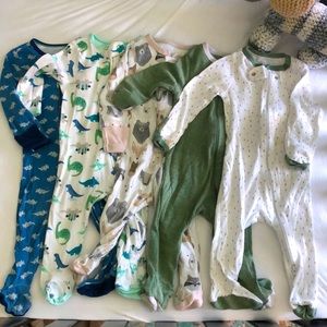 6-9 month Cloud Island Zipper Pajamas Bundle